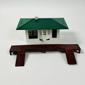 Vintage Plastic Model HO Scale Train Station With Platform